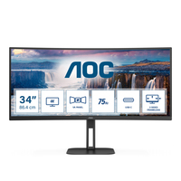 AOC V5 CU34V5C/BK LED display 86.4 cm (34 inch) 3440 x 1440 pixels Wide Quad HD Black