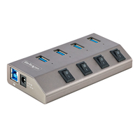 StarTech.com 4-Port Self-Powered USB-C Hub with Individual On/Off Switches, USB 3…