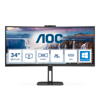 AOC V5 CU34V5CW LED display 86.4 cm (34 inch) 3440 x 1440 pixels Wide Quad HD Black