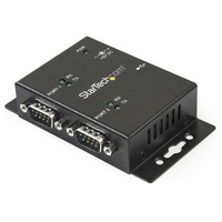 StarTech.com 2 Port Industrial Wall Mountable USB to Serial Adapter Hub with DIN …