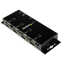 StarTech.com 4 Port USB to DB9 RS232 Serial Adapter Hub – Industrial DIN Rail and…