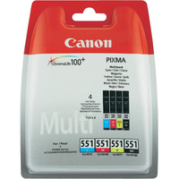 Canon CLI-551 C/M/Y/BK w/sec ink cartridge 4 pc(s) Original Standard Yield Black,…