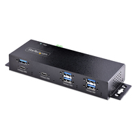 StarTech.com 7-Port Industrial USB 10Gbps Hub with Power Adapter, Metal, Mountabl…