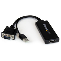 StarTech.com VGA to HDMI Adapter with USB Audio & Power – Portable VGA to HDMI Co…