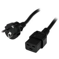 StarTech.com 2m (6ft) Computer Power Cord, 16AWG, EU Schuko to C19, 16A 250V, Bla…