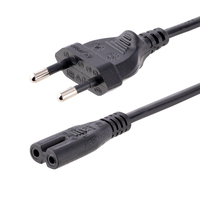 StarTech.com 1m (3ft) Laptop Power Cord, EU Plug to C7, 2.5A 250V, 18AWG, Laptop …