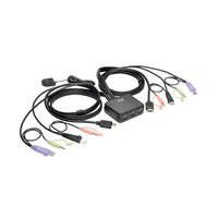 Eaton Tripp Lite series 2-Port USB/HD Cable KVM Switch with Audio/Video, Cables a…