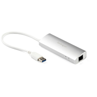 StarTech.com 3-Port Portable USB 3.0 Hub plus Gigabit Ethernet - Built-In Cable~3…