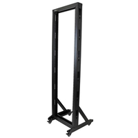 StarTech.com 2-Post 42U Mobile Open Frame Server Rack, Two Post 19in Network Rack…