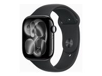 Apple Watch Series 11 (GPS) - jet black aluminium - smart watch with sport band -…