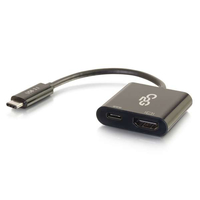 C2G USB C to HDMI Audio/Video Adapter w/ Power Delivery - USB Type C to HDMI Blac…