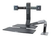 Ergotron WorkFit-A Dual with Worksurface+ - Stand (tray, desk clamp mount, pivot)…