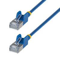 StarTech.com 1.5m Blue Ultra Slim CAT6a Ethernet Cable, Snagless, FTP, Pure Bare …