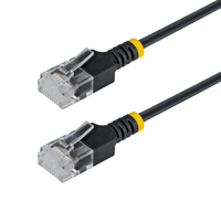 StarTech.com 15cm Black Ultra Slim CAT6a Ethernet Cable, Snagless, UTP, Pure Bare…
