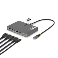 StarTech.com USB-C to Quad-Monitor Workstation Adapter, 4K 60Hz DisplayPort, 140W…