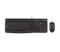 Logitech Desktop MK120/corded thin profile keyboard and 1000dpi optical mouse Bla…