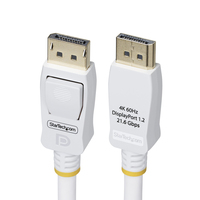 StarTech.com 6ft (1.8m) White VESA Certified DisplayPort 1.2 Cable, 4K 60Hz, 21.6…