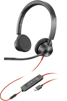 Poly Blackwire 3325 Stereo USB-C Headset +3.5mm Plug +USB-C/A Adapter