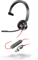 Poly Blackwire 3310 Monaural Microsoft Teams Certified USB-C Headset +USB-C/A Ada…