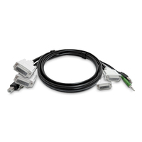 StarTech.com 6ft (1.8m) Dual-DVI KVM Cable, USB 2.0, 3.5mm Audio, Universally Com…
