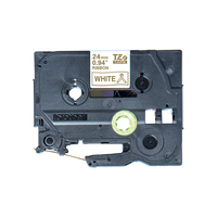 Brother TZE-R254 label-making tape Gold on white