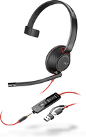Poly Blackwire 5210 Monaural USB-C Headset +3.5mm Plug +USB-C/A Adapter