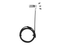 Universal Security Cable Lock, 3 Exchangeable heads fits all slots, combination