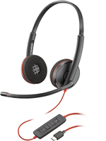 Poly Blackwire 3220 Stereo USB-C Headset +USB-C/A Adapter (Bulk)