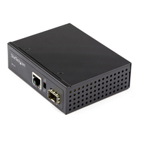 StarTech.com PoE+ Industrial Fiber to Ethernet Media Converter 60W - SFP to RJ45 …