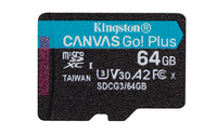 Kingston Canvas Go! Plus - Flash memory card - 64 GB - A2 / Video Class V30 / UHS…