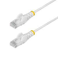 StarTech.com 1m White Slim CAT6 Ethernet Cable, Snagless, 100W PoE, UTP, LSZH, 28…