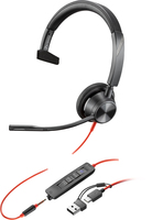 Poly Blackwire 3315 Monaural Microsoft Teams Certified USB-C Headset +3.5mm Plug …