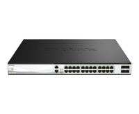 D-Link 28-Port 10G Multi-Gigabit Layer 3 Stackable PoE++ Managed Switch with 25G …
