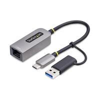 StarTech.com USB-C to Ethernet Adapter with USB-A Dongle, 10/100/1000Mbps, USB 3.…