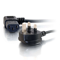 C2G 3m 18 AWG UK 90° Power Cord (IEC320C13R to BS 1363) - Power cable - power IEC…