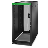 APC Easy Rack, 24U, Black, With Roof, Castors, Feet, 4 Brackets, and Side Panels,…