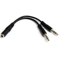 StarTech.com 3.5mm 4 Position to 2x 3 Position 3.5mm Headset Splitter Adapter - F…