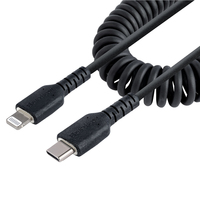 StarTech.com 1m (3ft) USB C to Lightning Cable, MFi Certified, Coiled iPhone Char…