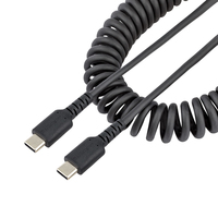 StarTech.com 20in (50cm) USB C Charging Cable, Coiled Heavy Duty Fast Charge & Sy…