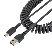 StarTech.com 1m USB A to C Charging Cable, Coiled Heavy Duty Fast Charge & Sync, …