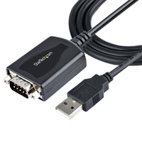 StarTech.com 3ft (1m) USB to Serial Cable with COM Port Retention, DB9 Male RS232…