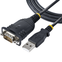 StarTech.com 3ft (1m) USB to Serial Cable, DB9 Male RS232 to USB Converter, Proli…