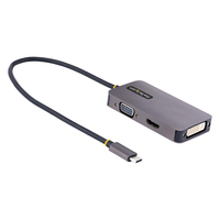 StarTech.com USB C Video Adapter, USB C to HDMI DVI VGA Adapter, Up to 4K 60Hz, A…