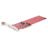 StarTech.com Dual M.2 PCIe SSD Adapter Card, PCIe x8 / x16 to Dual NVMe or AHCI M…