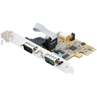 StarTech.com 2-Port PCI Express Serial Card, Dual Port PCIe to RS232 (DB9) Serial…