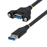 StarTech.com 2m Panel Mount USB Cable A to A, M/F, USB-A Male to Female Extension…