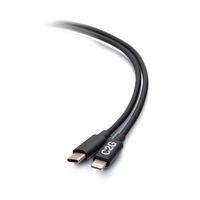 C2G 6ft (1.8m) USB-C Male to Lightning Male Sync and Charging Cable - Black - Lig…