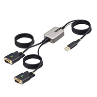 StarTech.com 13ft (4m) 2-Port USB to Serial Adapter Cable, Interchangeable DB9 Sc…