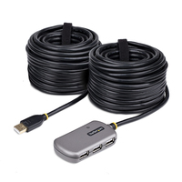 StarTech.com USB Extender Hub, 24m USB 2.0 Extension Cable with 4-Port USB-A Hub,…