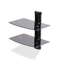 StarTech.com Dual Floating Wall-Mounted AV Shelves, Adjustable Height Shelf For U…
